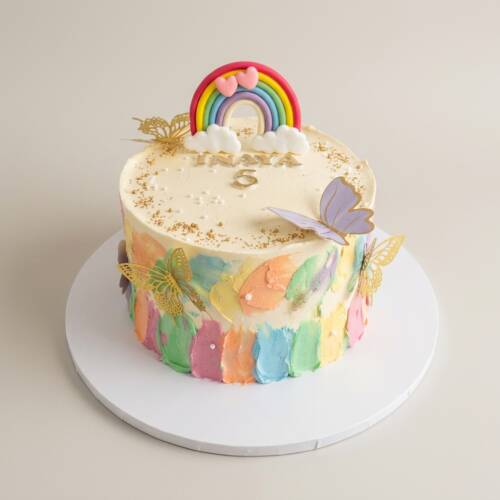 Rainbow & Butterflies Cake