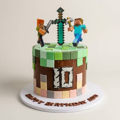 Minecraft Theme Cake