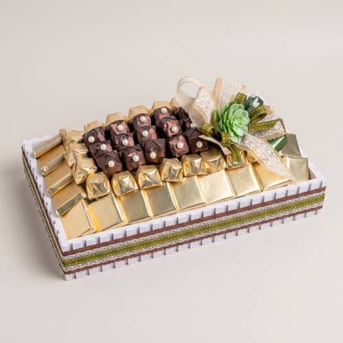 Rectangular Picket Box with Green Succulent